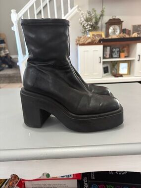 H&M Black Chunky Platform Ankle Boots